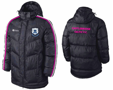 Castlebridge Celtic FC Padded Jacket Pink Stripe