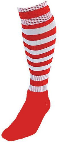 Red/white hooped socks midi & regular length