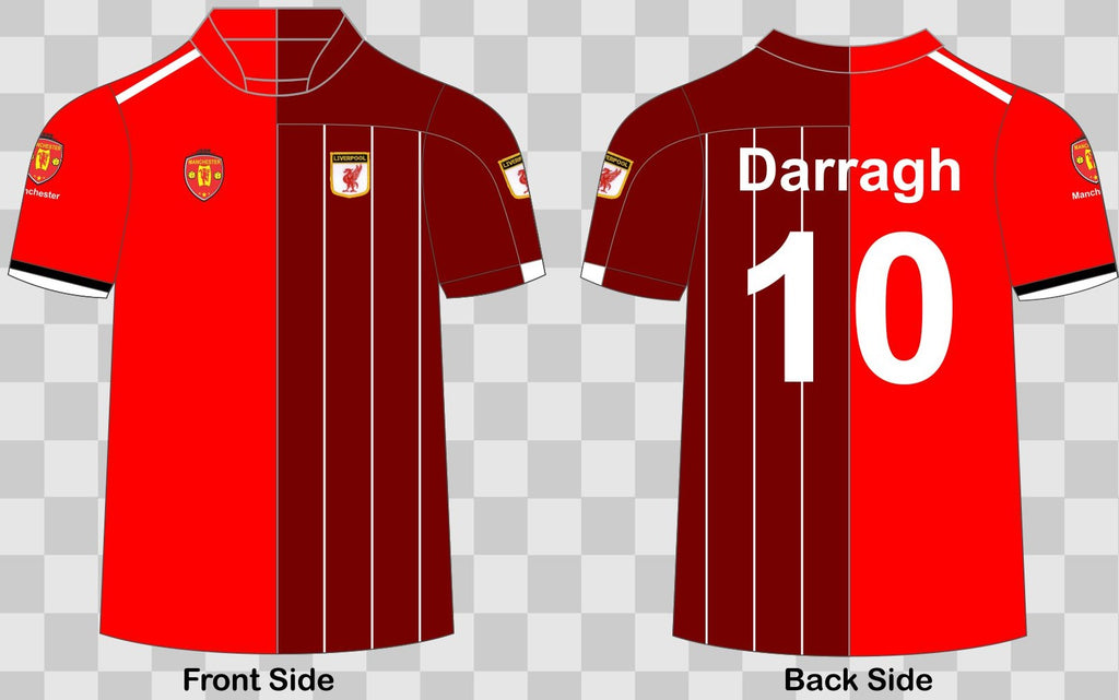 Half & Half Jerseys with name and numbers